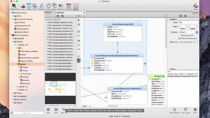 How to organize objects and embellish your database model in Navicat? (Mac)