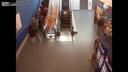 Crazy motorcycle chase through shopping center!