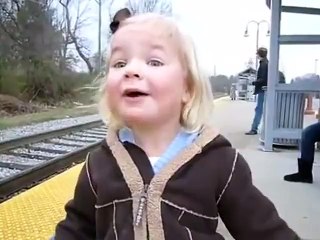 Excited Girl Sees Train for the First Time 🚆