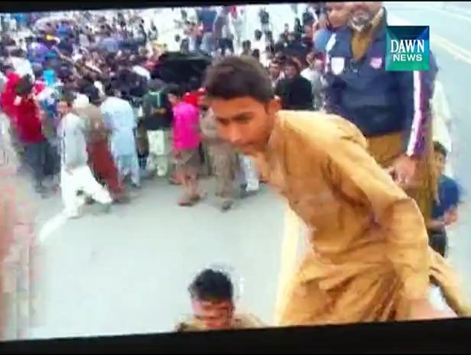 Footage of speeding car hit protesters in Lahore