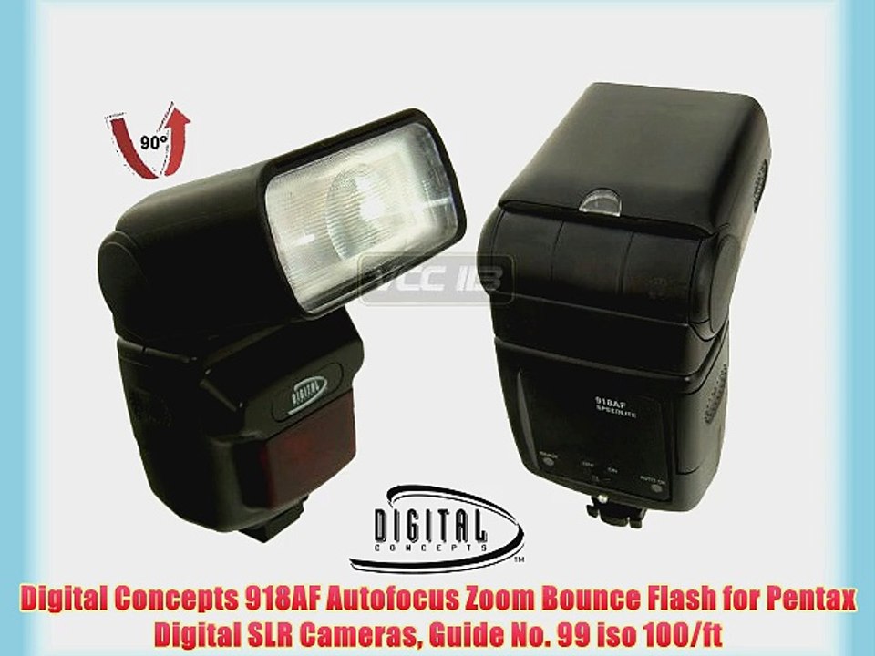 Digital Concepts 918AF Autofocus Zoom Bounce Flash for Pentax Digital SLR Cameras Guide No.