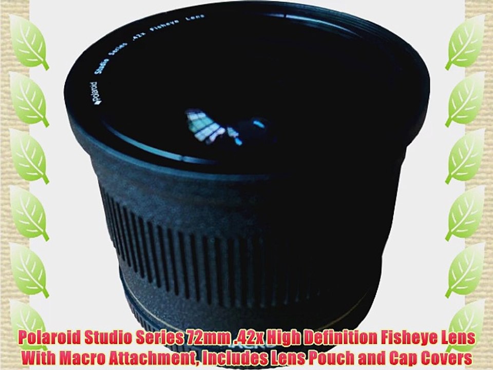 Polaroid Studio Series 72mm .42x High Definition Fisheye Lens With Macro Attachment Includes