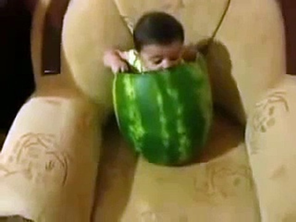 Funny Baby Videos - Baby Eating Watermelon - Cute Baby Eats A Melon