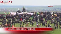 Jandarma korumasında PKK eylemi