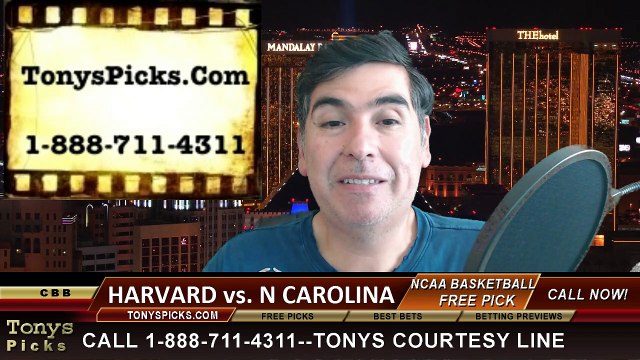 North Carolina Tar Heels vs. Harvard Crimson Free Pick Prediction NCAA Tournament College Basketball Odds Preview 3-19-2015