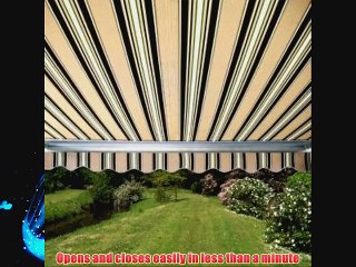 ALEKO? 10x8 Feet Retractable Patio Awning MULTISTRIPES GREEN (3m x 2.5m)