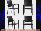 LexMod Four Bella Outdoor Stackable Dining Chairs in Espresso