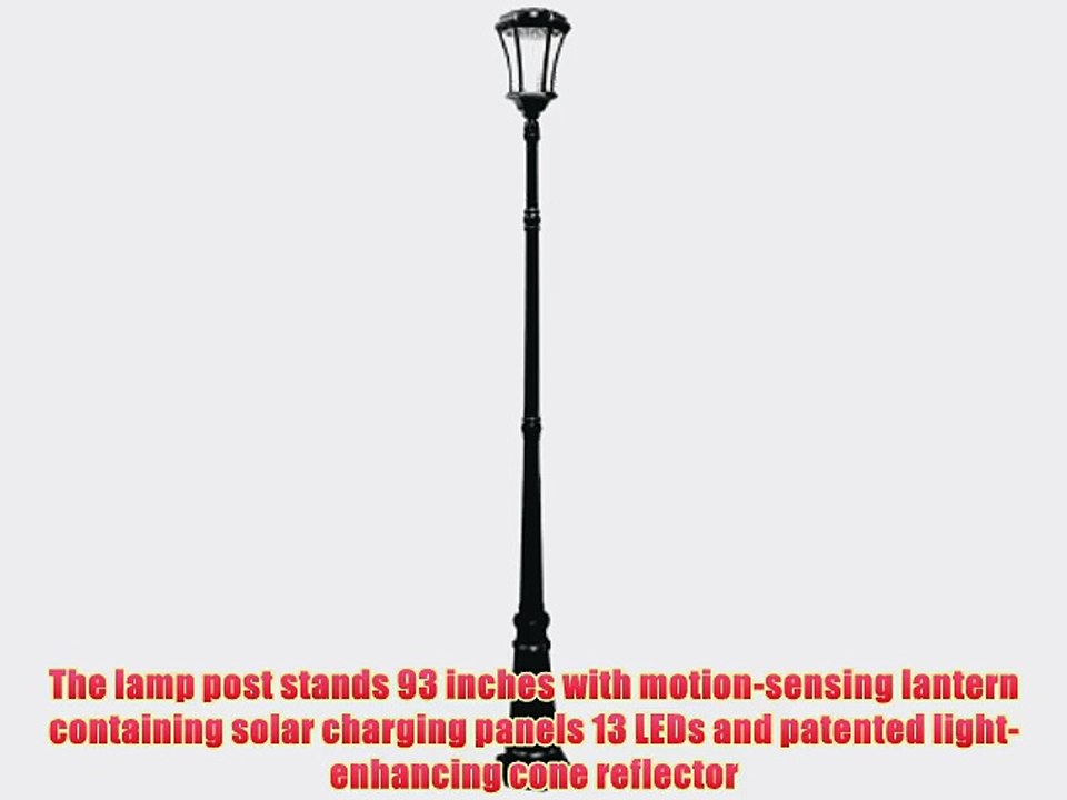 Gama Sonic Victorian Solar Lamp Post and Single Lamp LED Light Fixture with Motion Sensor 93-Inch