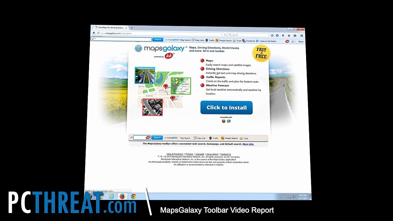 Uninstall MapsGalaxy Toolbar
