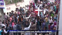 Pakistan Christians protest over deadly church attacks