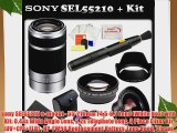 Sony SEL55210 e-mount - 55-210mm F4.5-6.3 Lens (White Box) with Kit: 0.43x Wide Angle Lens