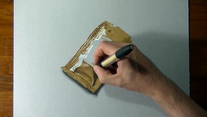 Drawing Time Lapse_ a mustard sachet - hyperrealistic art