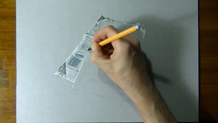 Drawing Time Lapse_ a tablet placed on a German newspaper - hyperrealistic art