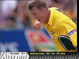 Brett Lee 160.1kph (99.5mph) wicket vs Sri Lanka 2003 World Cup In Cricket