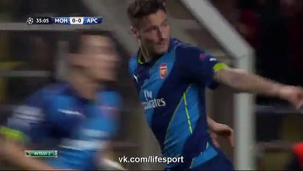 Скачать видео: Olivier Giroud Goal (0-1) Monaco vs Arsenal - Champions League