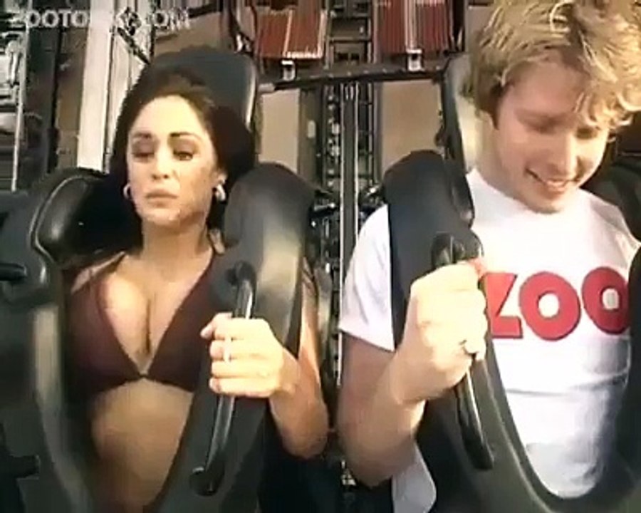 Boobs in action on roller coaster ride