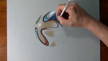Drawing Time Lapse_ Brazuca ball - hyperrealistic art