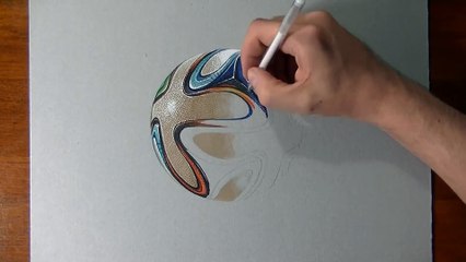 Drawing Time Lapse_ Brazuca ball - hyperrealistic art