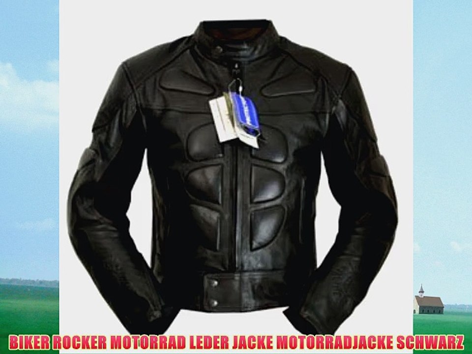BIKER ROCKER MOTORRAD LEDER JACKE MOTORRADJACKE SCHWARZ