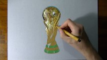 Drawing time lapse_ FIFA world cup trophy (Germany won it) - hyperrealistic art