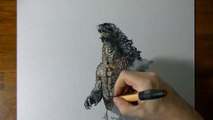 Drawing Time Lapse_ Godzilla ゴジラ Gojira - Fan Art