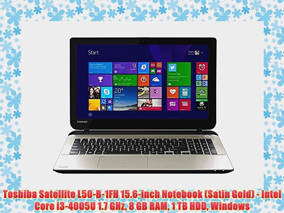 Toshiba Satellite L50-B-1FH 15.6-inch Notebook (Satin Gold) - Intel Core i3-4005U 1.7 GHz 8