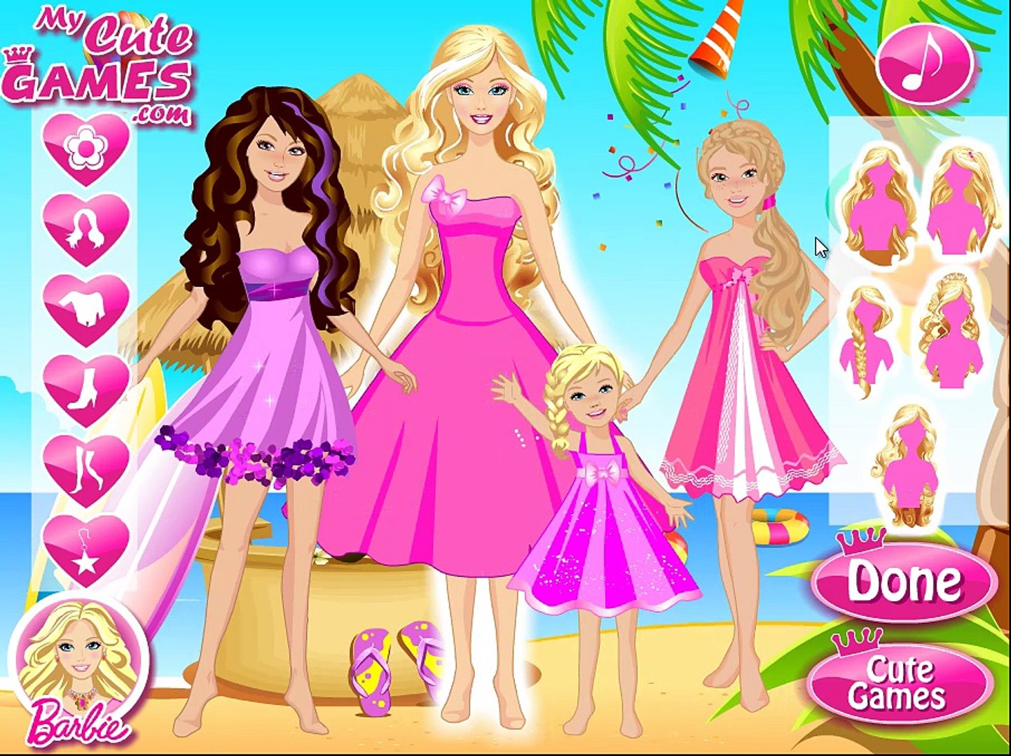 Barbie games online come