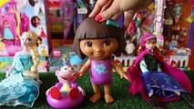 Dora the Explorer and Boots Bath toy Review - Toys unboxing & Play Doh for children