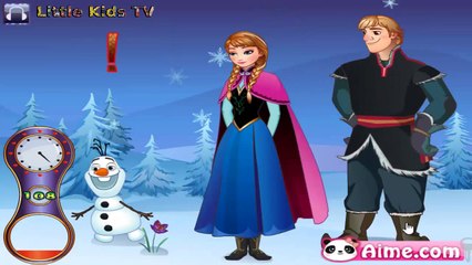 Disney Princess Anna Frozen and Kristoff Kiss (Game Video For Kids)