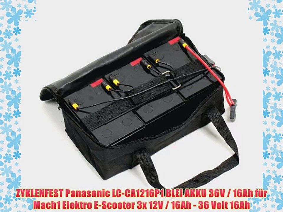 ZYKLENFEST Panasonic LC-CA1216P1 BLEI AKKU 36V / 16Ah f?r Mach1 Elektro E-Scooter 3x 12V /