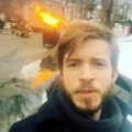 Selfie devant une poubelle en feu : FAIL