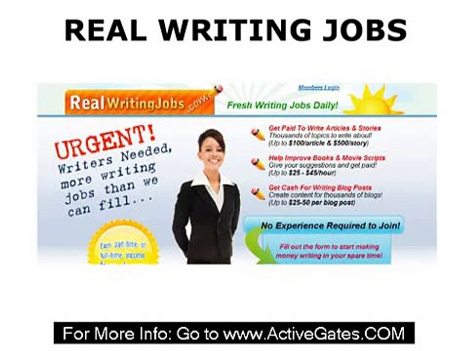 Real Writing Jobs - Freelance Online Work From Home Opportunities