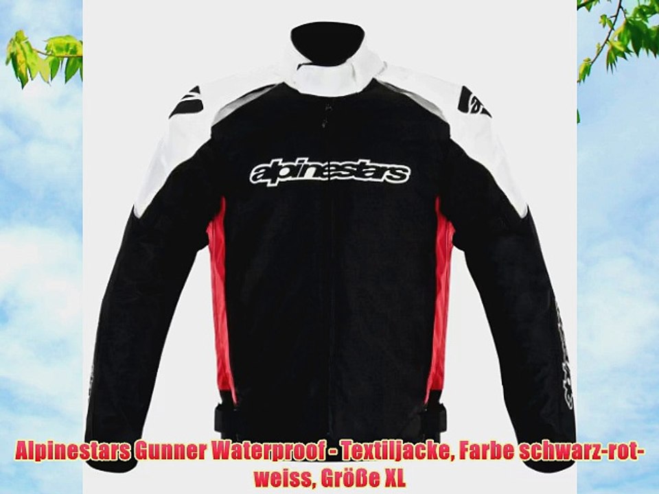 Alpinestars Gunner Waterproof - Textiljacke Farbe schwarz-rot-weiss Gr??e XL