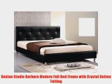 Baxton Studio Barbara Modern Full Bed Frame with Crystal Button Tufting