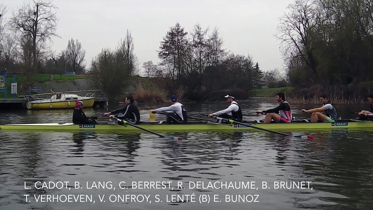 Aviron équipe de France : Le 8+ en stage à Temple - Mars 2015