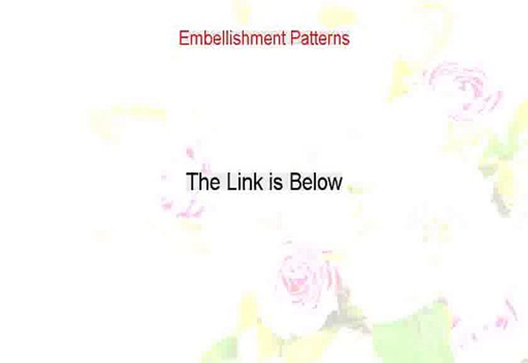 Embellishment Patterns Review [Video Review]