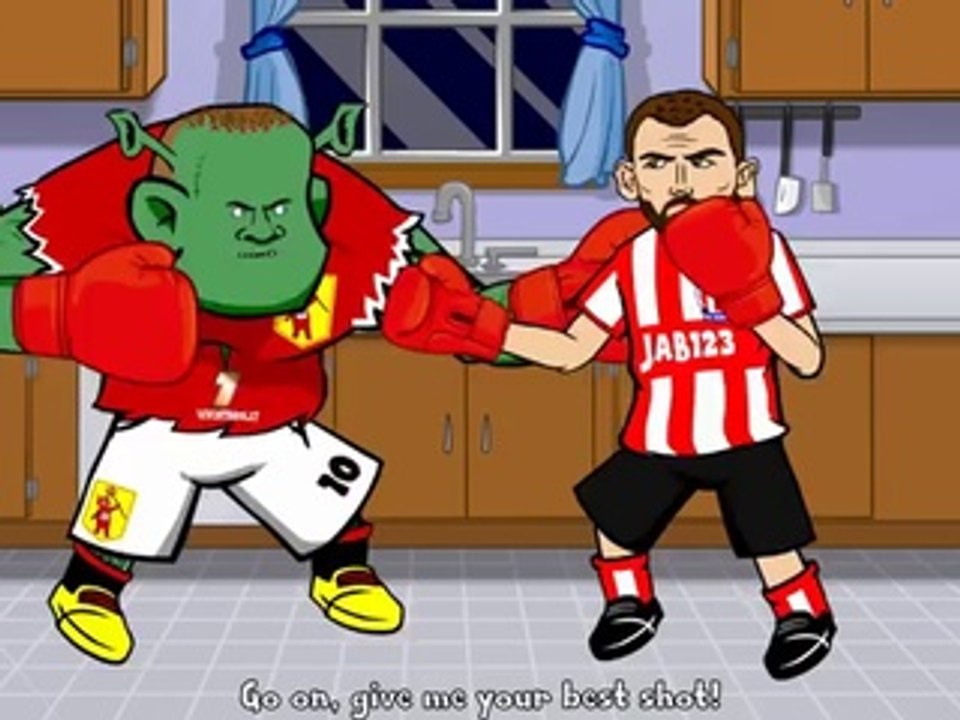 WAYNE ROONEY is ROCKY!!!! (Rooney vs Bardsley Fight & Man Utd vs Spurs 3-0 Goal Celebration)‬ - HD