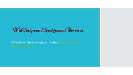 Web Design and Development Company in India
