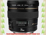 Canon 2509A003 Wide-Angle Lens 20-20mm Wide-Angle Lens for Canon EF Cameras