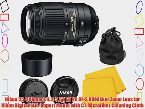 Nikon 55-300mm f/4.5-5.6G ED VR AF-S DX Nikkor Zoom Lens for Nikon Digital SLR- Import Model