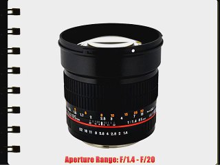 Rokinon 85M-S 85mm F1.4 Aspherical Lens for Sony (Black)