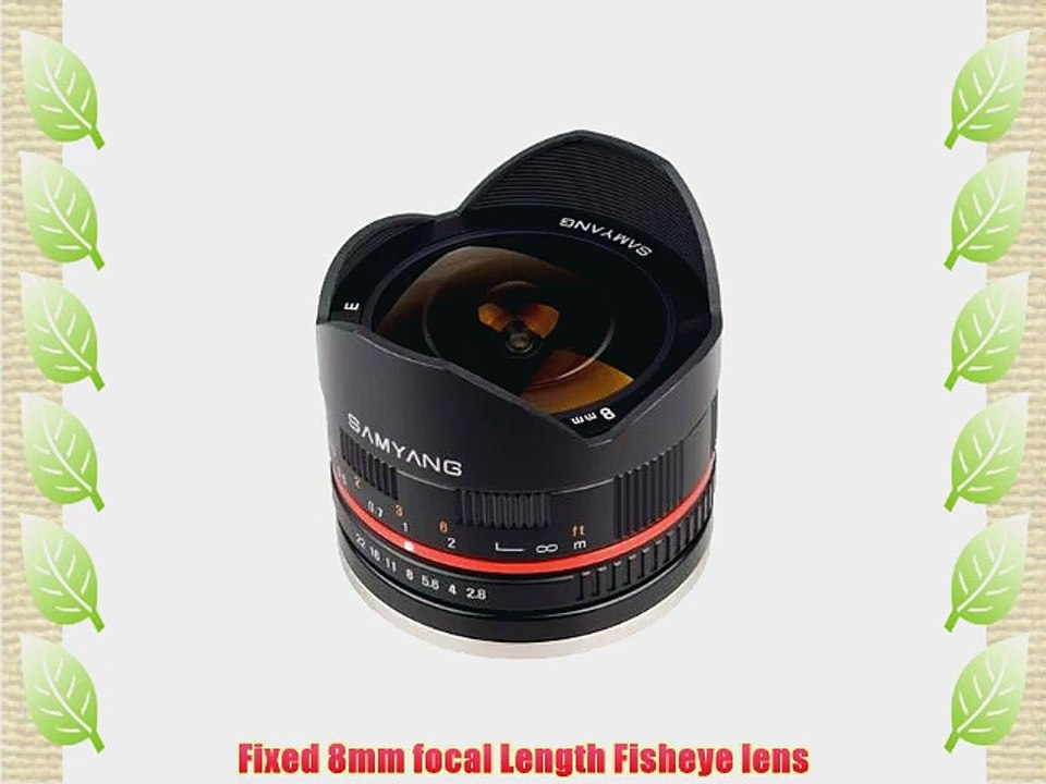 Samyang 8mm F2.8 UMC Fisheye II (Black) Lens for Fuji X Mount Digital Cameras (SY8MBK28-FX)