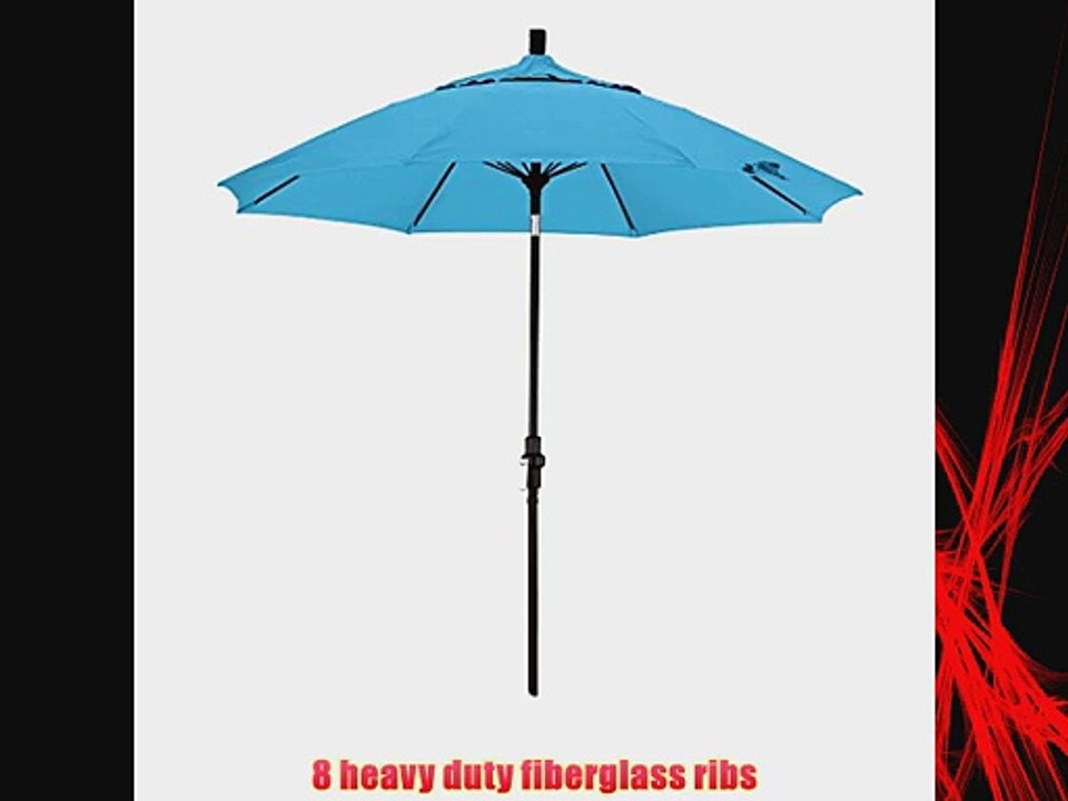 California Umbrella 9-Feet Pacifica Fabric Fiberglass Rib Crank Lift Collar Tilt Aluminum Market