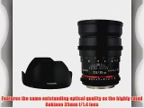 Rokinon Cine CV35-S 35mm T1.5 Aspherical Wide Angle Cine Lens with De-Clicked Aperture for