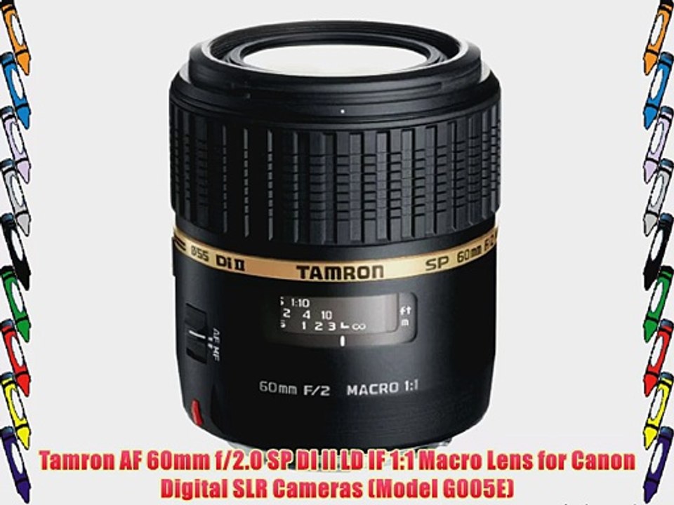 Tamron AF 60mm f/2.0 SP DI II LD IF 1:1 Macro Lens for Canon Digital SLR Cameras (Model G005E)