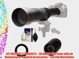 Vivitar 650-1300mm f/8-16 Telephoto Lens (Black) with 2x Teleconverter (=2600mm)   Accessory
