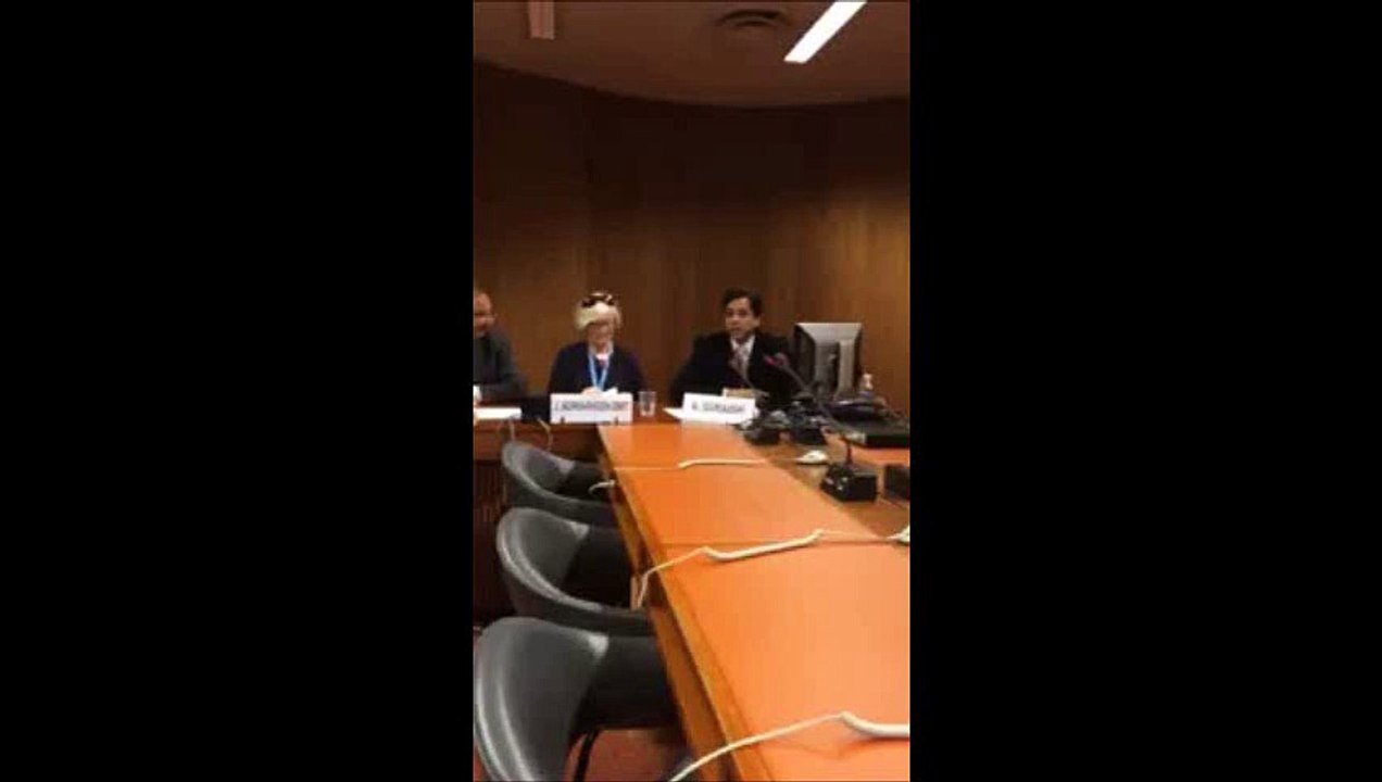 Ahmed Qureshi Addressing A Sideline Event During UNHRC 28th Session
