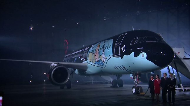 Un Airbus A320 aux couleurs de Tintin