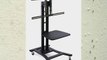 Mobile TV Stand for 37 to 70 inch Flat Screen Monitor Height-Adjustable Shelf Included - Black