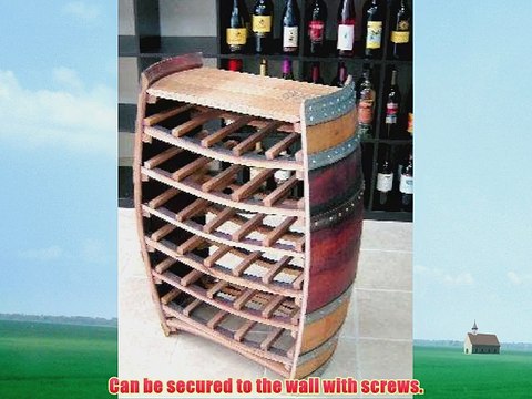 Whole Barrel Wine Rack with Counter Top Holds up to 36 Bottles 36H X 26W X 10D